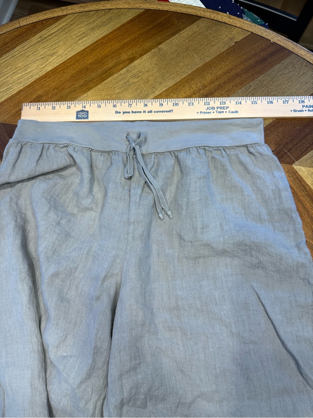 Flax Relaxed Linen Wide-Leg Capris in Gray size medium - Picture 4 of 6
